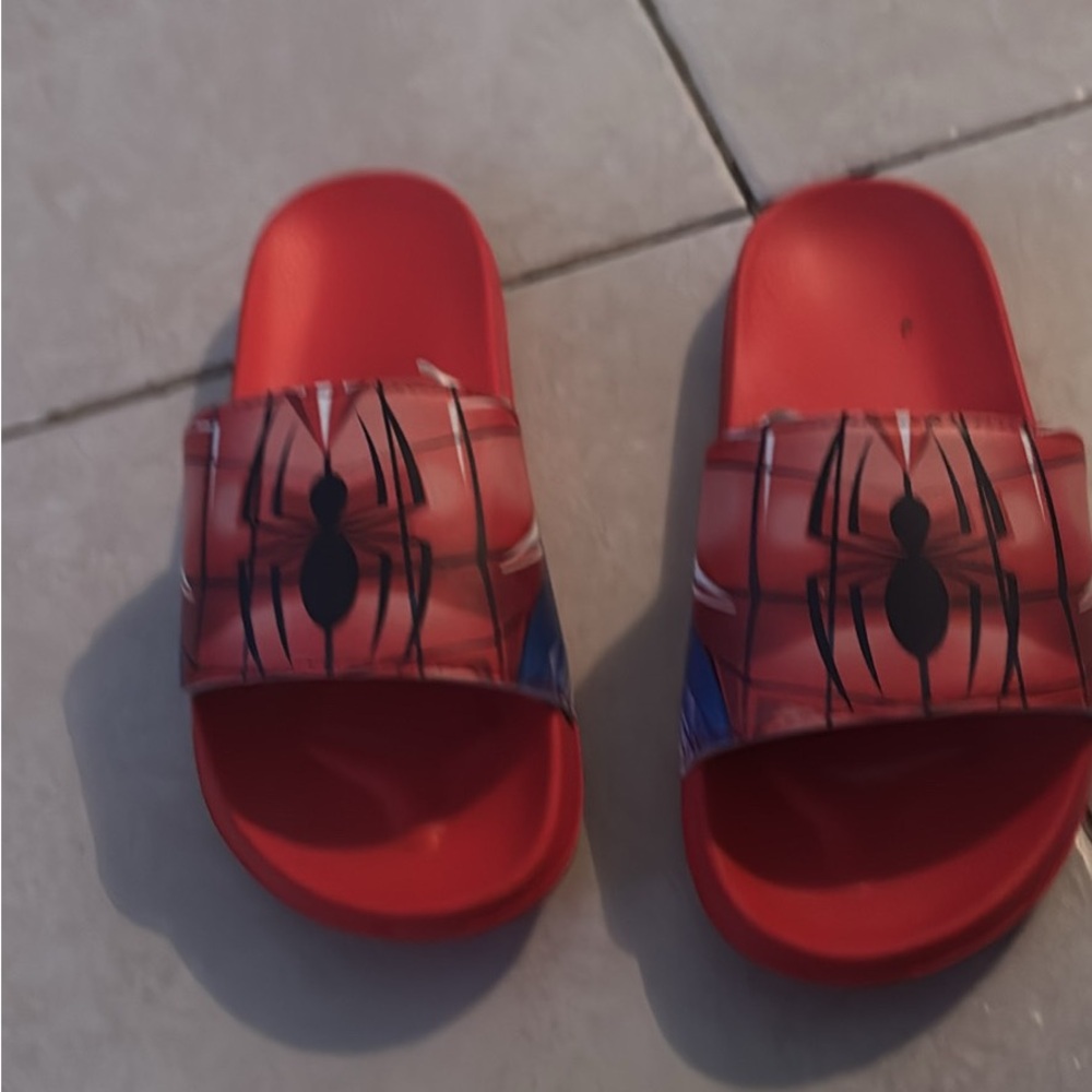 Spider-Themed Red Kids Slides